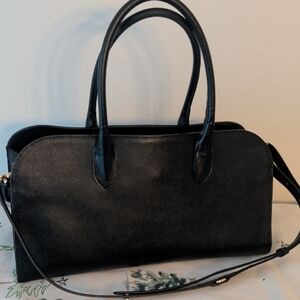 Italian Leather Elegant Black Handbag